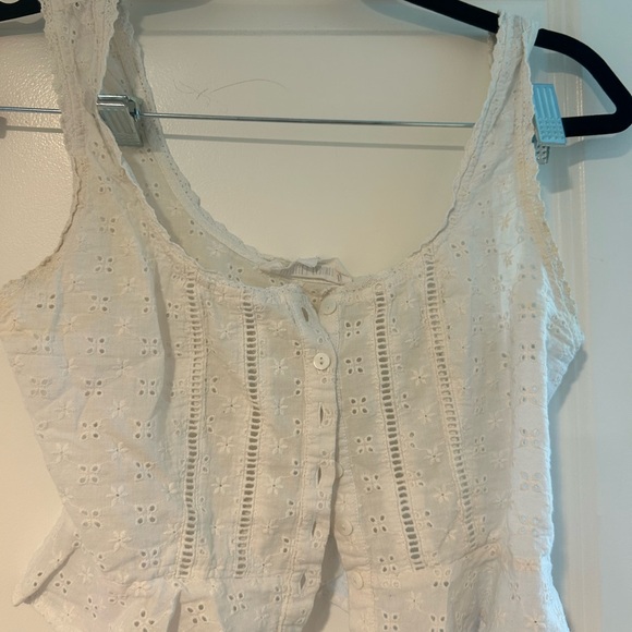Tops - White Eyelet Lace Women's Top